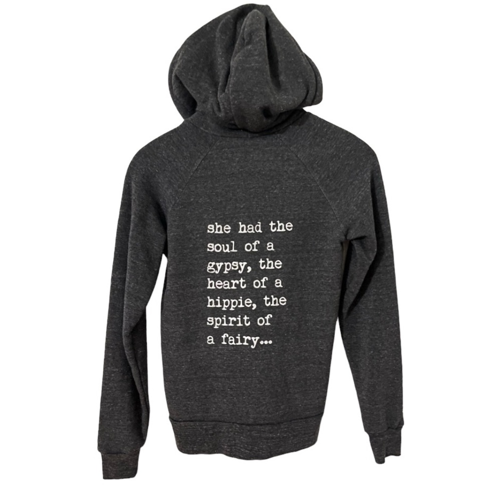 Om & Ah London New “Heart Of A Gypsy” Zipup Hoodie Sweatshirt Women’s Size XS